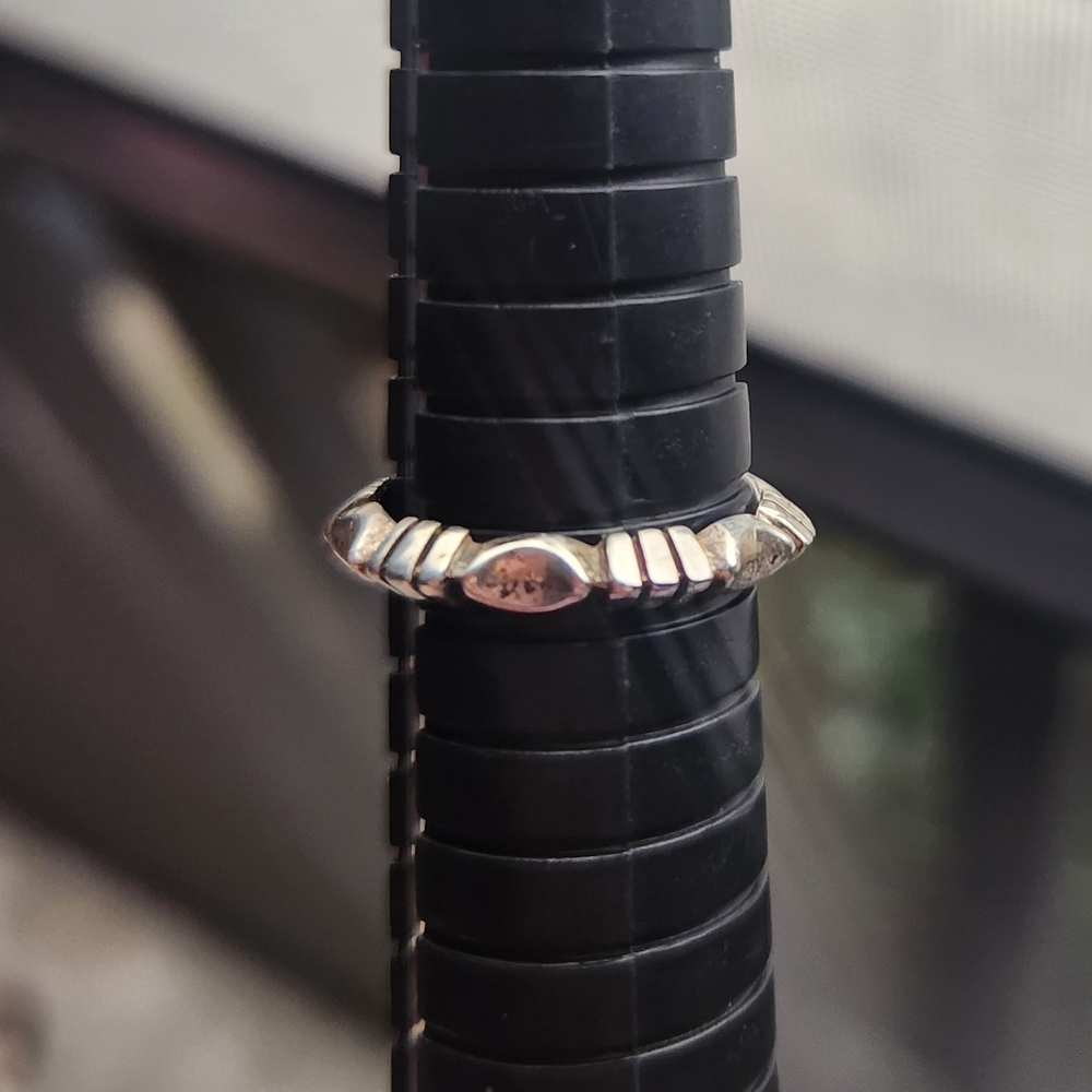 Handmade Sterling Silver 925 Native American Saw Cut Band Ring Sz 7 - Picture 7 of 8
